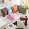 thumbnail image 5 of Funda de almohada para acurrucarse en casa de campo con sofá cama y silla de lino vintage de tres botones, 5 of 5