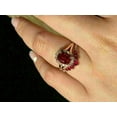 thumbnail image 2 of Dazzlingdaimonds Jewels 2.00 Ctw Oval Cut Garnet & Diamond Wedding Anniversary Engagement Bridal Set Ring 14K Yellow Gold Plated 925 Sterling Silver 925 Sterling Silver -6.5, 2 of 4
