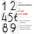 thumbnail image 4 of NACH 4 to 8 Inch Aluminum House Address Number Series - Stylish Floating Address Plaque for Home/Business Use - Modern Metal Numbers for Mailbox/Front Door - Maximum Rust Protection, Indoor/Outdoor, 4 of 13