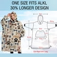 thumbnail image 4 of Oversized Wearable Blanket Hoodie,Paw Prints and Bones Sherpa Blanket Hoodie with Super Pockets,Super Warm Fuzzy Pullover for Women & Men, 4 of 6