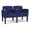 OpenHous Cobalt, variant on Belmont Lounge Reception 2 Seat Tandem Seating / Black Steel Legs / Navy Blue