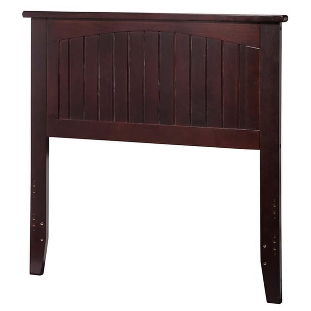 Leo & Lacey Mid-Century Wood Twin Panel Headboard in Espresso