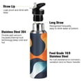thumbnail image 3 of Yayeee 20oz Insulated Water Bottle Double Wall Stainless Steel with Flip Straw Lid, Green Abstract Wavy, 3 of 7