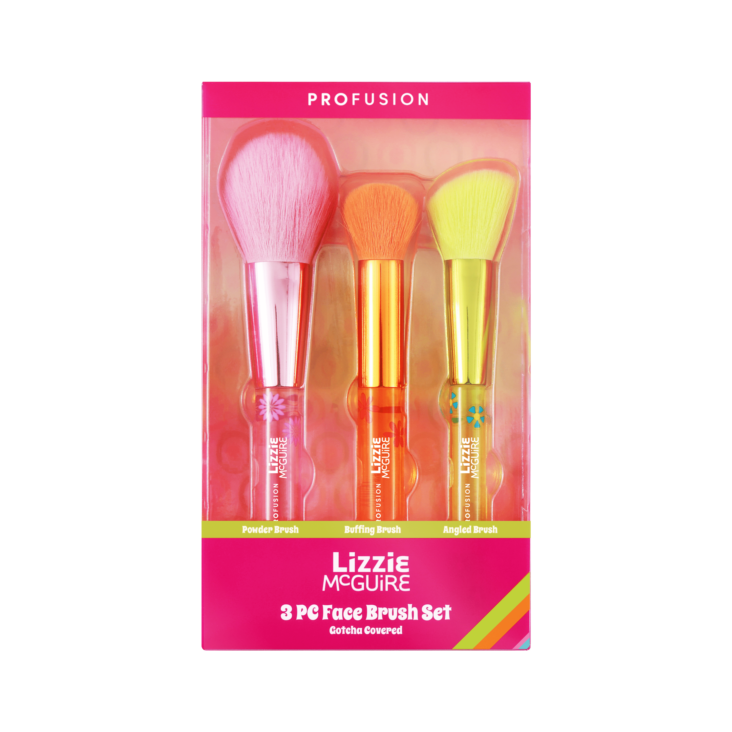 Profusion Cosmetics Lizzie McGuire - 3 PC Face Brush Set - Walmart.com