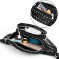 thumbnail image 3 of UTO Fanny Packs Waist Packs for Women Rivets Crossbody Belt Bag Vegan Leather Fashion Purse for Hiking Running Outdoor Sports(Black), 3 of 7