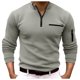 thumbnail image 1 of Playeras Negras Para Hombre Algodon, Camiseta De Manga Larga A Rayas Con Cremallera Para Hombre, Camisetas Casuales De Verano Para Vacaciones, Tops, 1 of 8