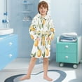 thumbnail image 5 of FORMRS Niños Bathrobe Unisex Hooded Robe Soft Plush Pajamas Sleepwear, Size 7-9T, White Watercolor Oranges, 5 of 7