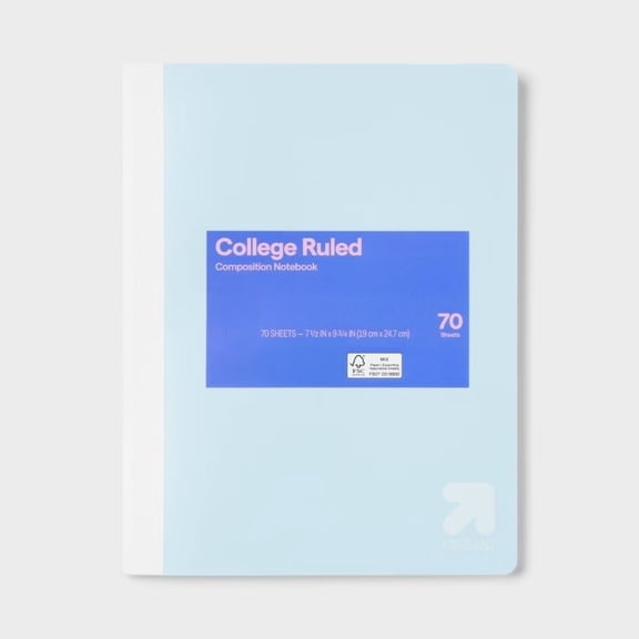 7.5"×9.75" College Ruled Composition Notebook, 70 Sheet Poly Cover