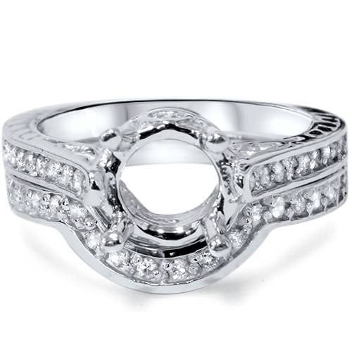 Pompeii 3/4ct Diamond Engagement Vintage Wedding Ring Mount (G/H,I1)