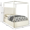 thumbnail image 3 of Porter White Velvet Queen Bed-Color:White Velvet,Style:Contemporary, 3 of 3