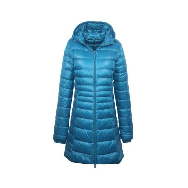 Veste Longue en Duvet pour Femmes 7TG 8TG Plus Hiver Ultra Légère avec Capuche