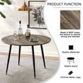 thumbnail image 3 of Circular Dining Table, 44.8" Kitchen Dinner Table with Imitation Wood Grain Tabletop, Black Legs, MDF Round Table for Restaurants, Living Rooms, Conference Rooms, Natural, 3 of 9