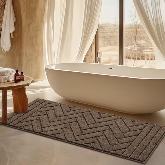 Tapete de entrada hicorfe 61 x 150 cm antideslizante y absorbente para interior