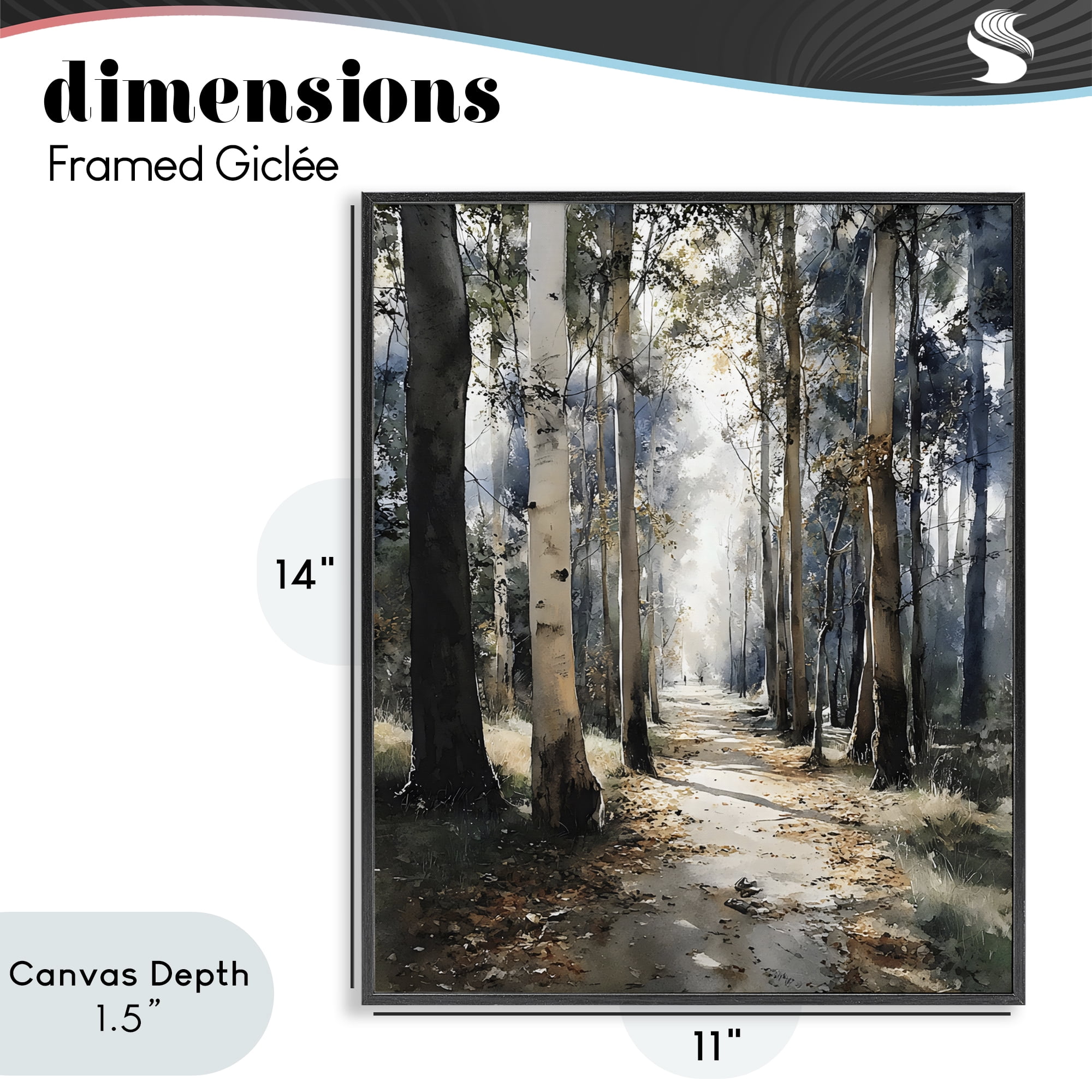 Stupell Industries Path in Autumn Light Black Framed Giclee Art, design by Franklyn Gregory