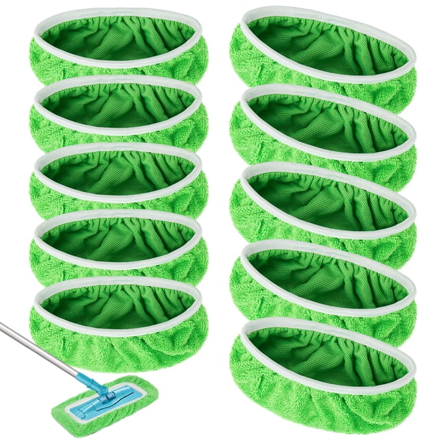 Paños reutilizables para barrer en seco, almohadillas de microfibra para mopa húmeda, 10 unidades