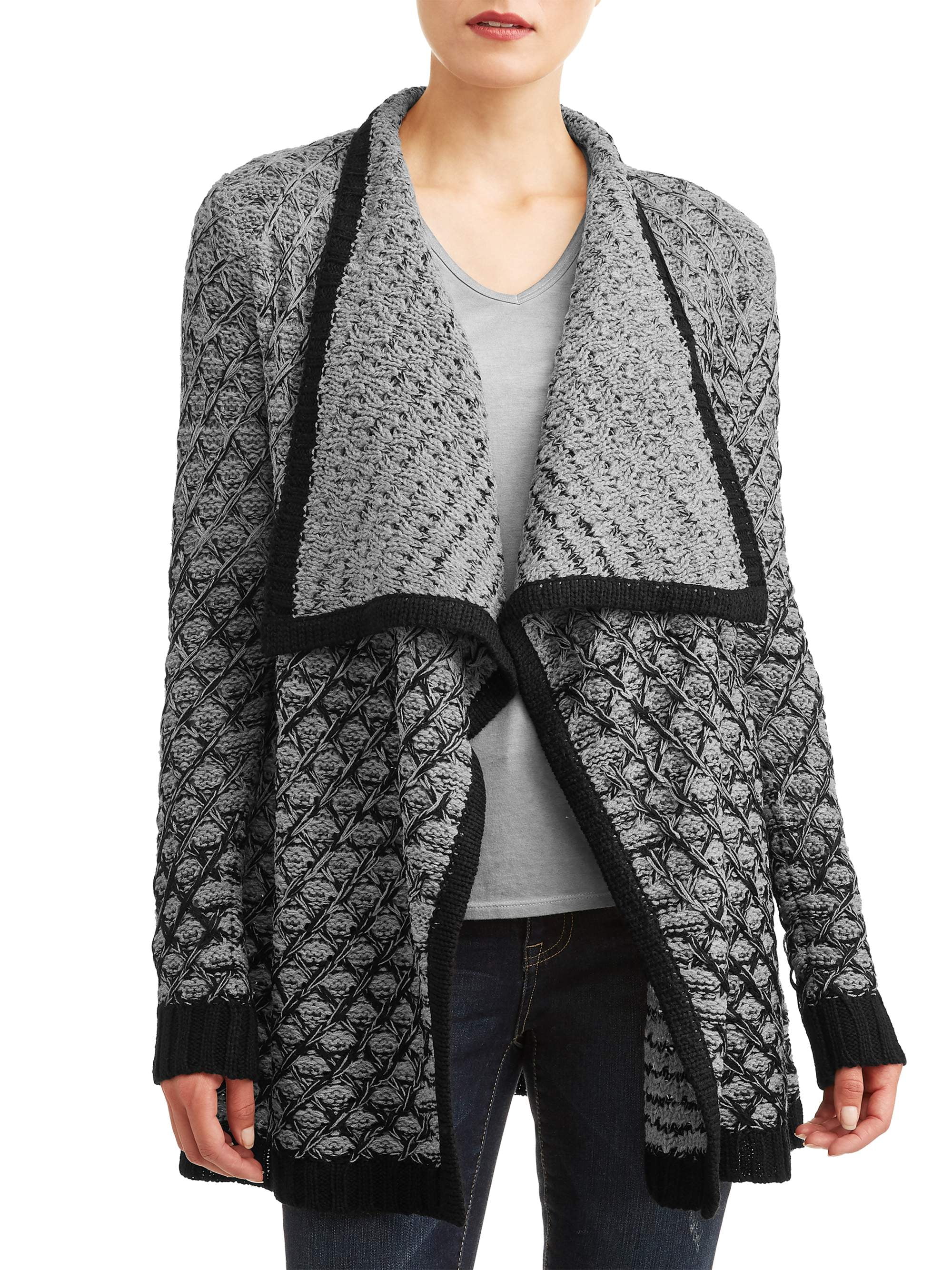 Color Block Flyaway Cardigan - Walmart 