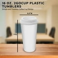 thumbnail image 5 of 16 oz. 2GoCup Plastic Tumblers - 10 pack - White, 5 of 5