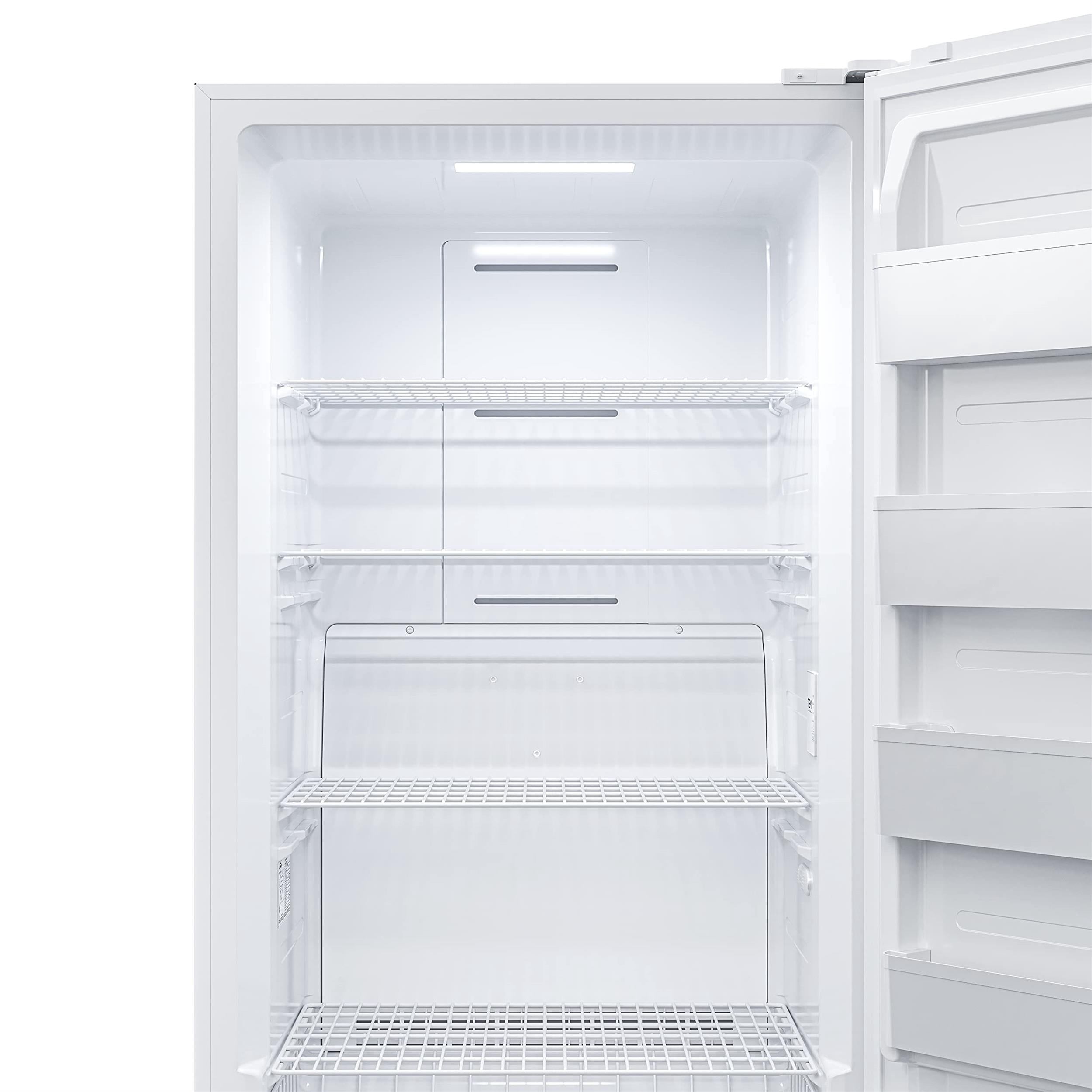 Pemberly Row Contemporary 17 Cu. Ft Upright Freezer in White.