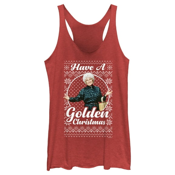 Women's The Golden Girls Ugly Christmas Sophia Portrait  Racerback Tank Top