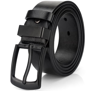 Maikun Men's Casual Leather Belt, Black