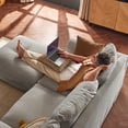thumbnail image 2 of Vorthio 81.9" Oversized Loveseat Cloud Couch, Deep Wide Seat Slipcovered Sofa with Rolled Arms, Washable Fabric, Grey, 2 of 9