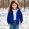 thumbnail image 2 of EnJoCho Girls Fleec𝖾 Lined Zip Hoodie Jacket Thick Warm Winter Coat with Pockets Kids Children Outerwear Cozy Pullover Sweatshirt Thermal Snowsuit Hooded Windproof Cold Weather Apparel, 2 of 8