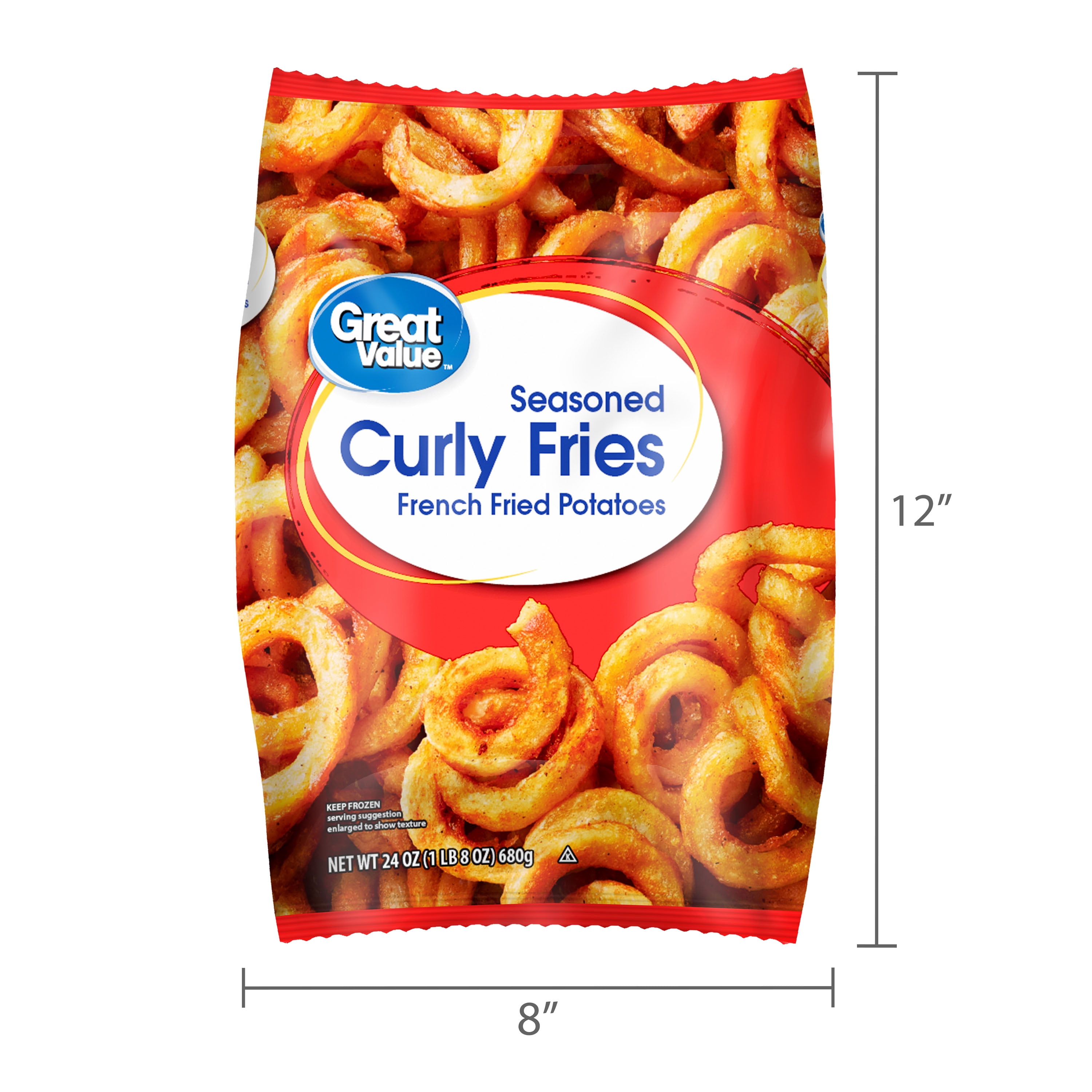 Great Value Seasoned Curly Fries, 24 oz (Frozen)