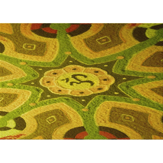 Ahgly Tapis Rectangulaire Lavable en Machine Intérieur Transitionnel Jaune, 8 Pieds x 12 Pieds