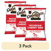 (3 pack) Great Lakes Potato Chips Kettle Chips Michigan Cherry BBQ, 8 oz Bag