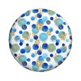 thumbnail image 3 of Spare Tire Cover, Golden Blue Snowflakes Wheel Cover Tire Covers for Trailers Car Truck Camper Universal Tire Covering Fits Diameter 15 inch, 3 of 7
