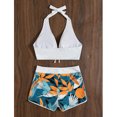 thumbnail image 3 of Swimsuit, Print Pattern Bikini Halter Neck  for Pool White,Black,Light Green,OD Green,Dark Green, 3 of 8
