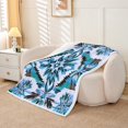 thumbnail image 2 of Erosebridal Western Aztec Fleece Blanket Navy Blue Sherpa Throw 60x80, Tribal Decor, 2 of 6