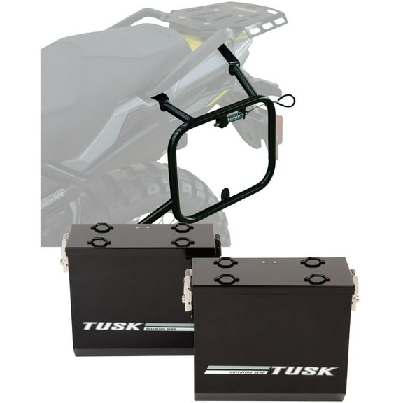TUSK Aluminum Panniers with Pannier Racks V2 Medium Black for Suzuki V-Strom 800 2024