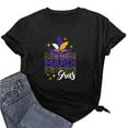 thumbnail image 5 of Ounisa Womens Tops Mardi Gras Sweatshirts Carnival Sweatshirt Funny Mask Graphic Short Sleeve Shirts Fat Tuesday Pullover, 5 of 6