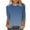 Summer Tops Blue, variant on Womens Spring Clothes, Summer Tops for Women Fashion Loose Fit Color Block Crewneck 3/4 Sleeve Shirts