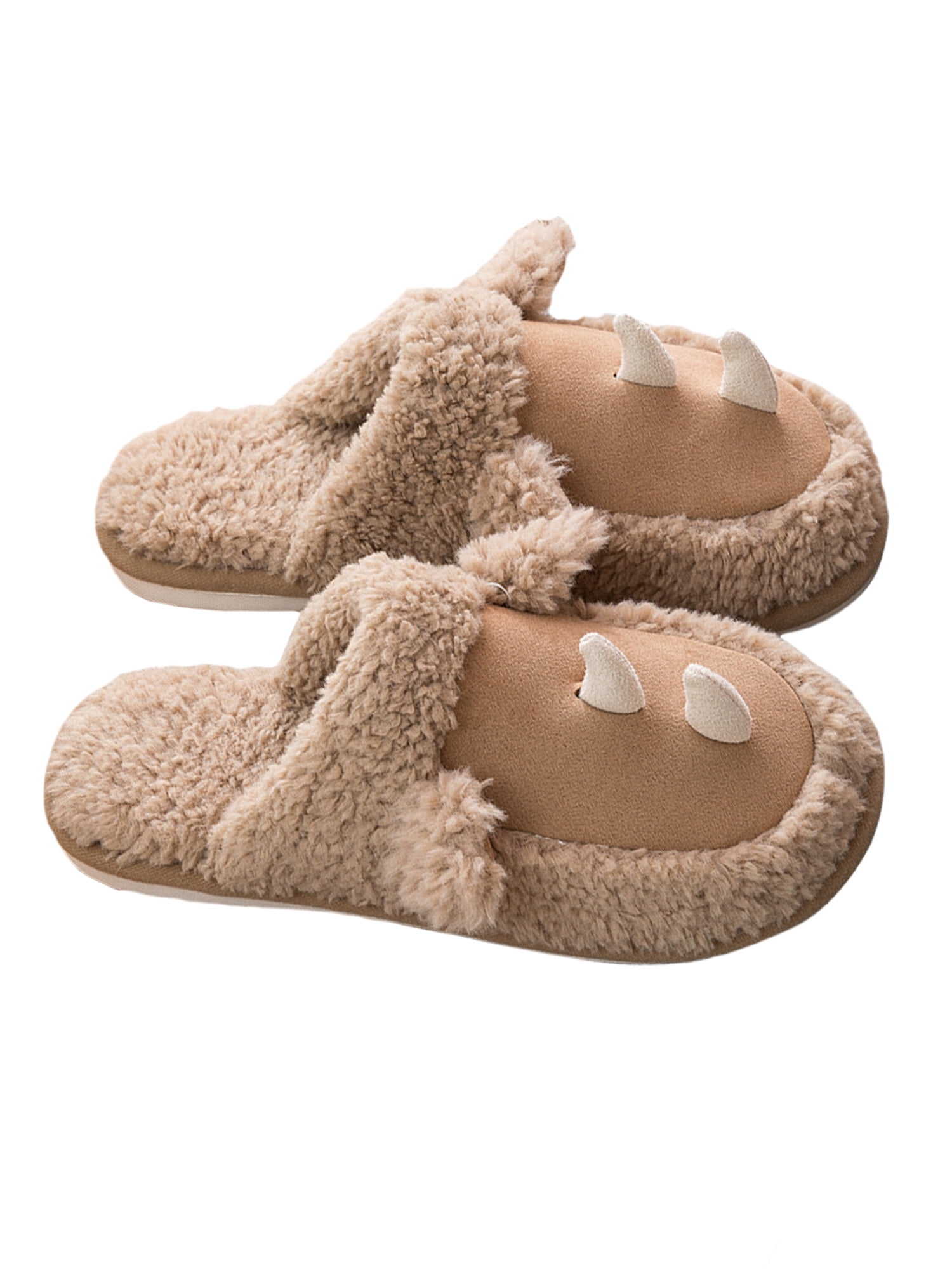 136 Soft Furry Fluff Warm Comfy Men Winter Slippers Home Indoor Shoes Brown Sz 7 