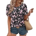 thumbnail image 2 of Économies en Liquidation! BEFOKA Hauts Grande Taille pour Femmes en Liquidation, Blouse Décontractée d'Été T-shirt pour Femmes, Manches Courtes à Col Rond pour Printemps et Été, 2 of 5