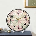 thumbnail image 4 of Yayeee Wall Clock Battery Operated 9.5" Silent Quartz Non-Ticking for Living Room Decor, Light Pink Geometric, 4 of 8