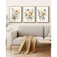 thumbnail image 4 of Flower Wall Decor 11x14in Natural Framed Colorful Floral Wall Hanging Decor Botanical Pictures Framed Canvas Wall Art for Office Dining Room Hallway, 4 of 6