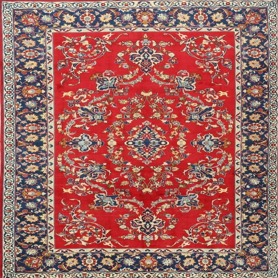 Ahgly Company Machine Washable Indoor Square Traditional Camel Brown Area Rugs, 5' Square