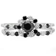 thumbnail image 2 of Dazzlingrock Collection 1.10 Carat (ctw) 14K Black And White Diamond Bridal Halo Engagement Ring Set 1 CT, White Gold, Size 5.5, 2 of 4