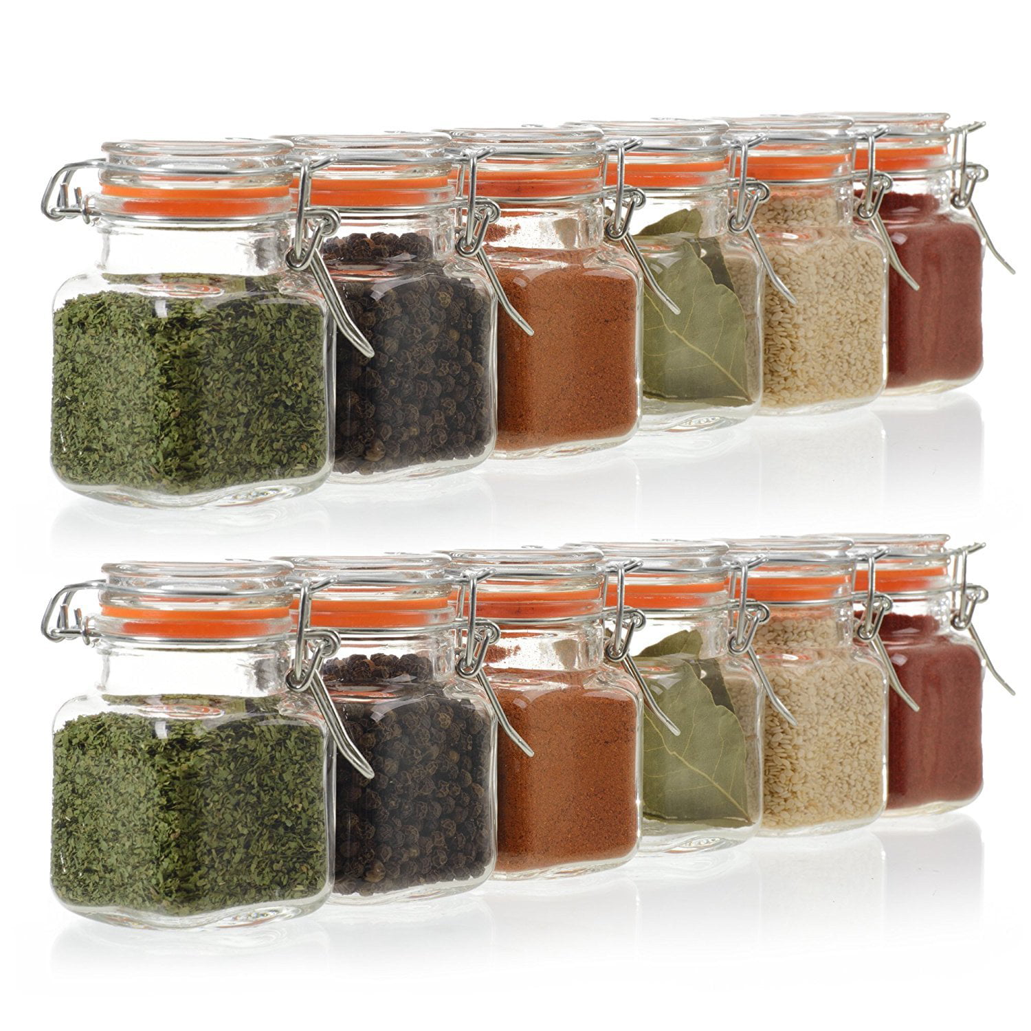 Mini Square Glass Spice Jar 24PK 3.4 oz 