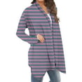 thumbnail image 4 of yillto Women Plus Size Cardigan Striped Lightweight Open Front Baggy Long Sleeve Soft Coat S-5XL, 4 of 6