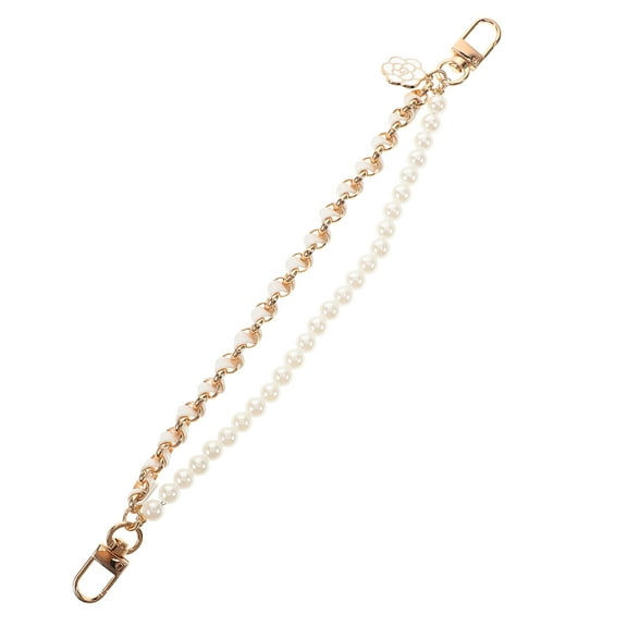 STRANDCHIC Stylish Beige Phone Tether Tab with Floral Design and Elegant Accents for Cell Phones, Adjustable Size