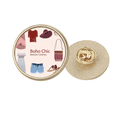 thumbnail image 1 of Bohe une Fille de Vêtements de Mode de Vent Rond Métal Broche d'Or Clip, 1 of 3