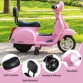 thumbnail image 6 of LAZY BUDDY 6V Licensed Vespa Electric Scooter for Kids, Toddler Motorcycle Battery Powered Ride on Toy with Training Wheels & Headlight, 6 of 10