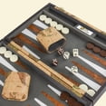 thumbnail image 2 of Sun Flair Backgammon Set Leatherette 11 inch, Folding Classic Board Game, Smart Tactics Premium Best Strategy, Tip Guide Enclosed, map backgammon 135S-2, 2 of 6