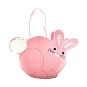 Dan Dee Happy Spring Pink Felt Bunny Basket 12"