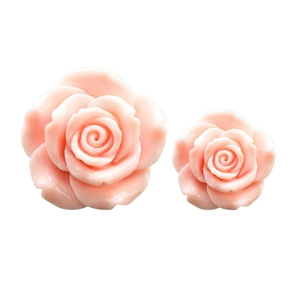 BRIGHTFUFU 1 par de difusores de perfume sólido con forma de rosa para aromaterapia, estilo clip, para decoración del salpicadero del coche, regalo festivo (rosa, grande y pequeño)
