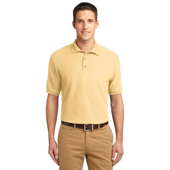 Port Authority K500ES Men Silk Touch Polo Shirt - Banana - 8X-Large